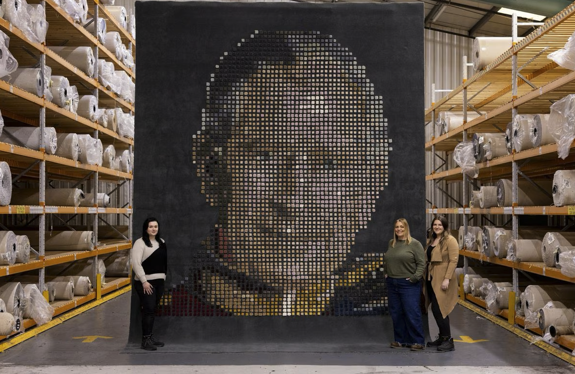 Carpet fit for a King as manufacturers celebrate the coronation with four metre portrait